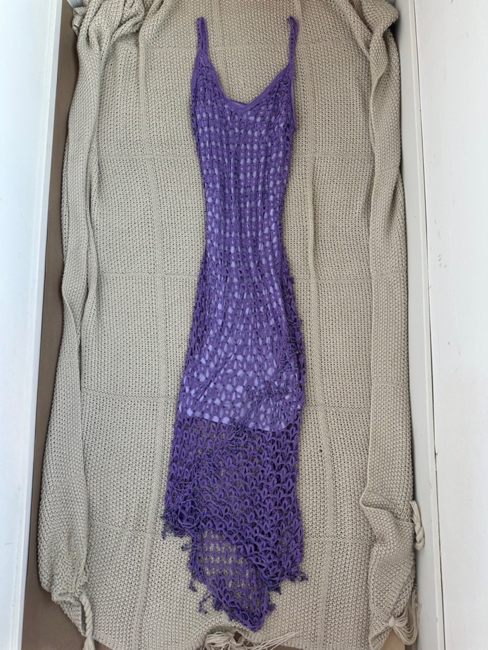 Handmade Purple Crochet Beaded Dress